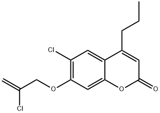 6-chloro-7-(2-chloroprop-2-enoxy)-4-propylchromen-2-one 구조식 이미지