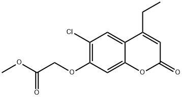 methyl 2-(6-chloro-4-ethyl-2-oxochromen-7-yl)oxyacetate 구조식 이미지