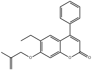 6-ethyl-7-(2-methylprop-2-enoxy)-4-phenylchromen-2-one Structure