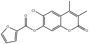 (6-chloro-3,4-dimethyl-2-oxochromen-7-yl) furan-2-carboxylate 구조식 이미지