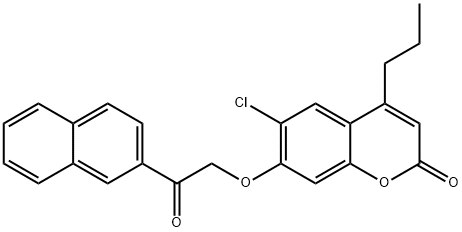 6-chloro-7-(2-naphthalen-2-yl-2-oxoethoxy)-4-propylchromen-2-one Structure