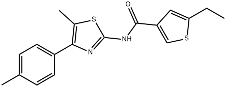 5-ethyl-N-[5-methyl-4-(4-methylphenyl)-1,3-thiazol-2-yl]thiophene-3-carboxamide Structure