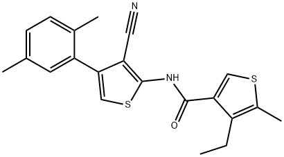 N-[3-cyano-4-(2,5-dimethylphenyl)thiophen-2-yl]-4-ethyl-5-methylthiophene-3-carboxamide Structure