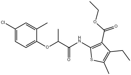 ethyl 2-[2-(4-chloro-2-methylphenoxy)propanoylamino]-4-ethyl-5-methylthiophene-3-carboxylate Structure