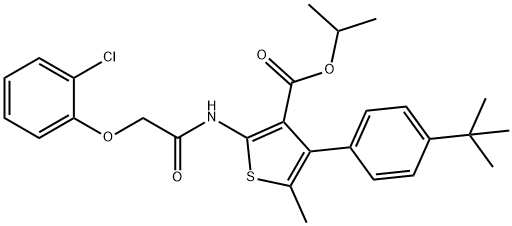 propan-2-yl 4-(4-tert-butylphenyl)-2-[[2-(2-chlorophenoxy)acetyl]amino]-5-methylthiophene-3-carboxylate 구조식 이미지