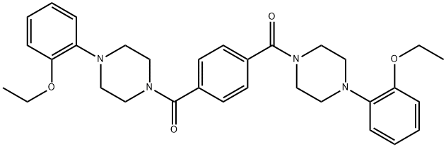 [4-[4-(2-ethoxyphenyl)piperazine-1-carbonyl]phenyl]-[4-(2-ethoxyphenyl)piperazin-1-yl]methanone Structure