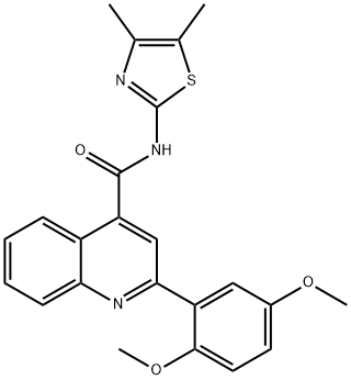 2-(2,5-dimethoxyphenyl)-N-(4,5-dimethyl-1,3-thiazol-2-yl)quinoline-4-carboxamide 구조식 이미지