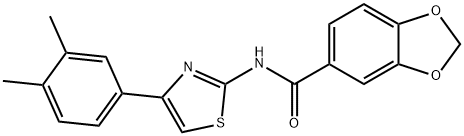 N-[4-(3,4-dimethylphenyl)-1,3-thiazol-2-yl]-1,3-benzodioxole-5-carboxamide Structure