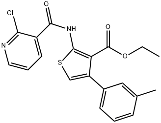 ethyl 2-[(2-chloropyridine-3-carbonyl)amino]-4-(3-methylphenyl)thiophene-3-carboxylate 구조식 이미지