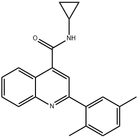 N-cyclopropyl-2-(2,5-dimethylphenyl)quinoline-4-carboxamide 구조식 이미지