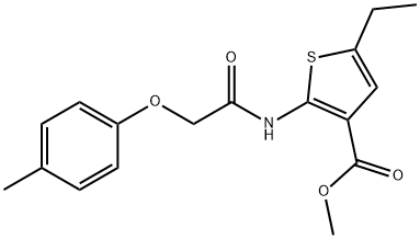 methyl 5-ethyl-2-[[2-(4-methylphenoxy)acetyl]amino]thiophene-3-carboxylate Structure