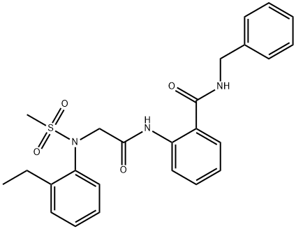 N-benzyl-2-[[2-(2-ethyl-N-methylsulfonylanilino)acetyl]amino]benzamide 구조식 이미지