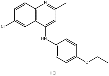 6-chloro-N-(4-ethoxyphenyl)-2-methylquinolin-1-ium-4-amine chloride 구조식 이미지