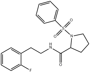 1-(benzenesulfonyl)-N-[2-(2-fluorophenyl)ethyl]pyrrolidine-2-carboxamide 구조식 이미지