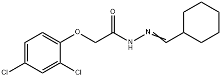 N-[(E)-cyclohexylmethylideneamino]-2-(2,4-dichlorophenoxy)acetamide 구조식 이미지