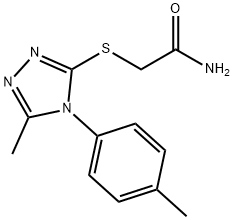 2-[[5-methyl-4-(4-methylphenyl)-1,2,4-triazol-3-yl]sulfanyl]acetamide 구조식 이미지