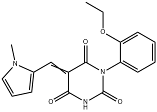 (5Z)-1-(2-ethoxyphenyl)-5-[(1-methylpyrrol-2-yl)methylidene]-1,3-diazinane-2,4,6-trione Structure