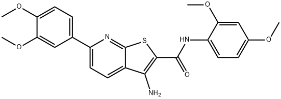 3-amino-N-(2,4-dimethoxyphenyl)-6-(3,4-dimethoxyphenyl)thieno[2,3-b]pyridine-2-carboxamide Structure