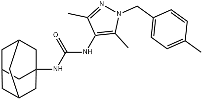 1-(1-adamantyl)-3-[3,5-dimethyl-1-[(4-methylphenyl)methyl]pyrazol-4-yl]urea 구조식 이미지