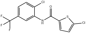 5-chloro-N-[2-chloro-5-(trifluoromethyl)phenyl]thiophene-2-carboxamide 구조식 이미지