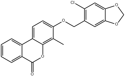 3-[(6-chloro-1,3-benzodioxol-5-yl)methoxy]-4-methylbenzo[c]chromen-6-one 구조식 이미지