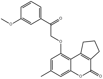 9-[2-(3-methoxyphenyl)-2-oxoethoxy]-7-methyl-2,3-dihydro-1H-cyclopenta[c]chromen-4-one Structure