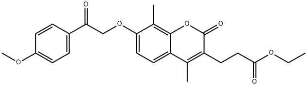 ethyl 3-[7-[2-(4-methoxyphenyl)-2-oxoethoxy]-4,8-dimethyl-2-oxochromen-3-yl]propanoate Structure