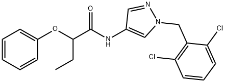 N-[1-[(2,6-dichlorophenyl)methyl]pyrazol-4-yl]-2-phenoxybutanamide Structure