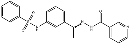 N-[(E)-1-[3-(benzenesulfonamido)phenyl]ethylideneamino]pyridine-3-carboxamide Structure