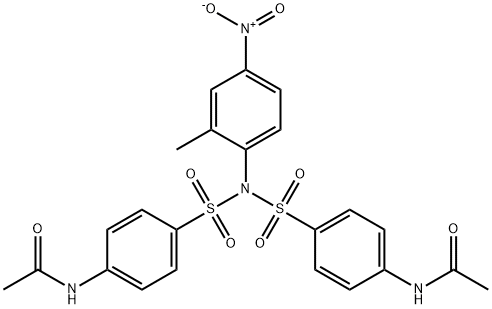 N-[4-[(4-acetamidophenyl)sulfonyl-(2-methyl-4-nitrophenyl)sulfamoyl]phenyl]acetamide 구조식 이미지
