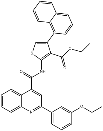 ethyl 2-[[2-(3-ethoxyphenyl)quinoline-4-carbonyl]amino]-4-naphthalen-1-ylthiophene-3-carboxylate 구조식 이미지