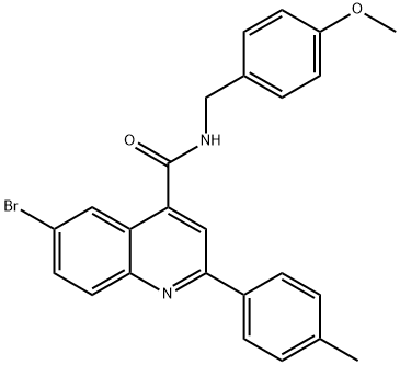 6-bromo-N-[(4-methoxyphenyl)methyl]-2-(4-methylphenyl)quinoline-4-carboxamide 구조식 이미지