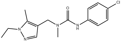 3-(4-chlorophenyl)-1-[(1-ethyl-5-methylpyrazol-4-yl)methyl]-1-methylurea Structure