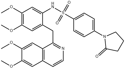 N-[2-[(6,7-dimethoxyisoquinolin-1-yl)methyl]-4,5-dimethoxyphenyl]-4-(2-oxopyrrolidin-1-yl)benzenesulfonamide Structure