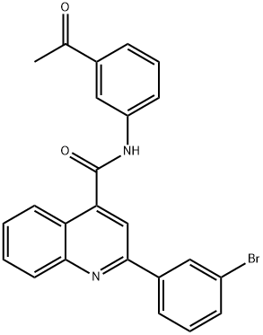 N-(3-acetylphenyl)-2-(3-bromophenyl)quinoline-4-carboxamide 구조식 이미지