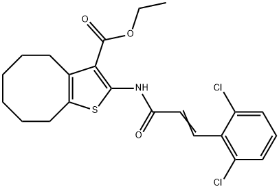 ethyl 2-[[(E)-3-(2,6-dichlorophenyl)prop-2-enoyl]amino]-4,5,6,7,8,9-hexahydrocycloocta[b]thiophene-3-carboxylate Structure