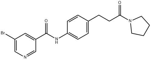 5-bromo-N-[4-(3-oxo-3-pyrrolidin-1-ylpropyl)phenyl]pyridine-3-carboxamide Structure