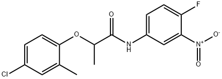 2-(4-chloro-2-methylphenoxy)-N-(4-fluoro-3-nitrophenyl)propanamide Structure