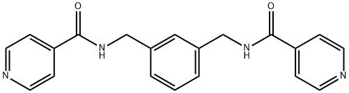 N-[[3-[(pyridine-4-carbonylamino)methyl]phenyl]methyl]pyridine-4-carboxamide 구조식 이미지