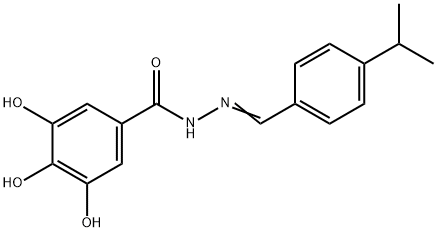 3,4,5-trihydroxy-N-[(E)-(4-propan-2-ylphenyl)methylideneamino]benzamide 구조식 이미지