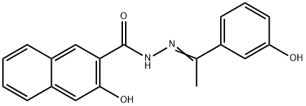 3-hydroxy-N-[(E)-1-(3-hydroxyphenyl)ethylideneamino]naphthalene-2-carboxamide Structure