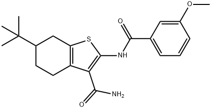 6-tert-butyl-2-[(3-methoxybenzoyl)amino]-4,5,6,7-tetrahydro-1-benzothiophene-3-carboxamide 구조식 이미지