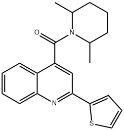 (2,6-dimethylpiperidin-1-yl)-(2-thiophen-2-ylquinolin-4-yl)methanone 구조식 이미지