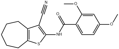 N-(3-cyano-5,6,7,8-tetrahydro-4H-cyclohepta[b]thiophen-2-yl)-2,4-dimethoxybenzamide 구조식 이미지