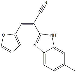 (E)-3-(furan-2-yl)-2-(6-methyl-1H-benzimidazol-2-yl)prop-2-enenitrile 구조식 이미지