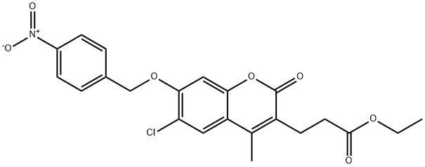 ethyl 3-[6-chloro-4-methyl-7-[(4-nitrophenyl)methoxy]-2-oxochromen-3-yl]propanoate Structure