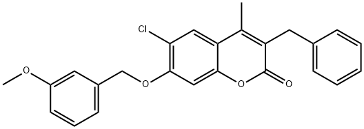 3-benzyl-6-chloro-7-[(3-methoxyphenyl)methoxy]-4-methylchromen-2-one Structure