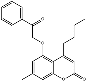 4-butyl-7-methyl-5-phenacyloxychromen-2-one Structure