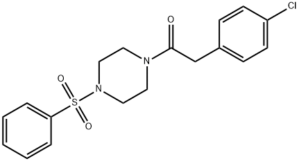 1-[4-(benzenesulfonyl)piperazin-1-yl]-2-(4-chlorophenyl)ethanone Structure