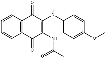 N-[3-(4-methoxyanilino)-1,4-dioxonaphthalen-2-yl]acetamide 구조식 이미지